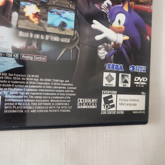 ‼️SOLD‼️ Sony PlayStation 2 Shadow the Hedgehog PS2 CIB Tested With Registration - Picture 9 of 12